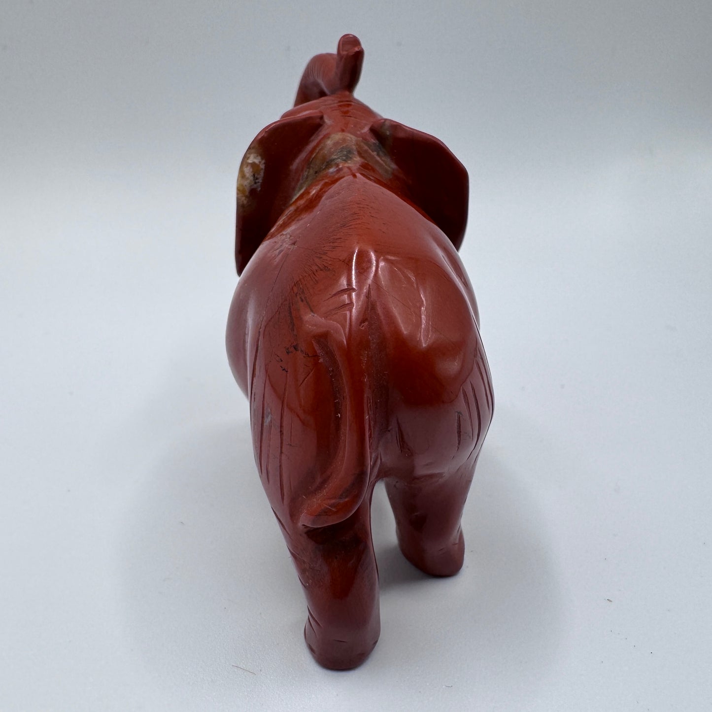 Sculpture Chinoise en jaspe rouge  « éléphant »