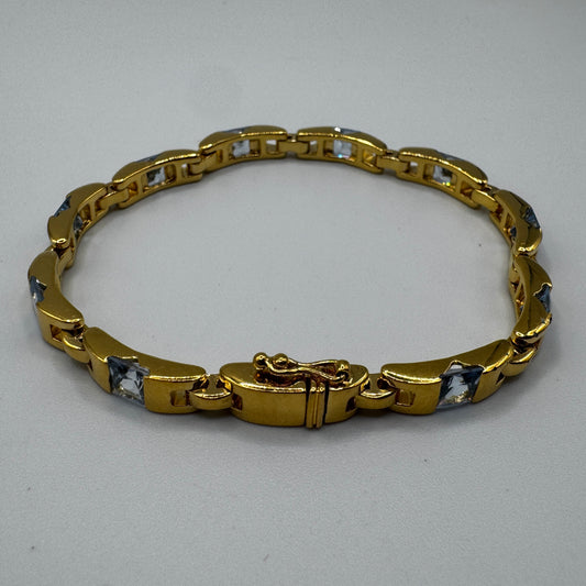 Bracelet en plaqué or et verre taillé