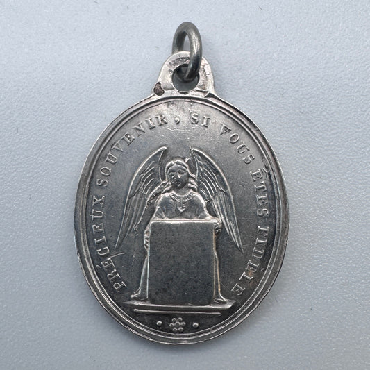 Medaille religieuse ancienne « Saint Ange » - argent