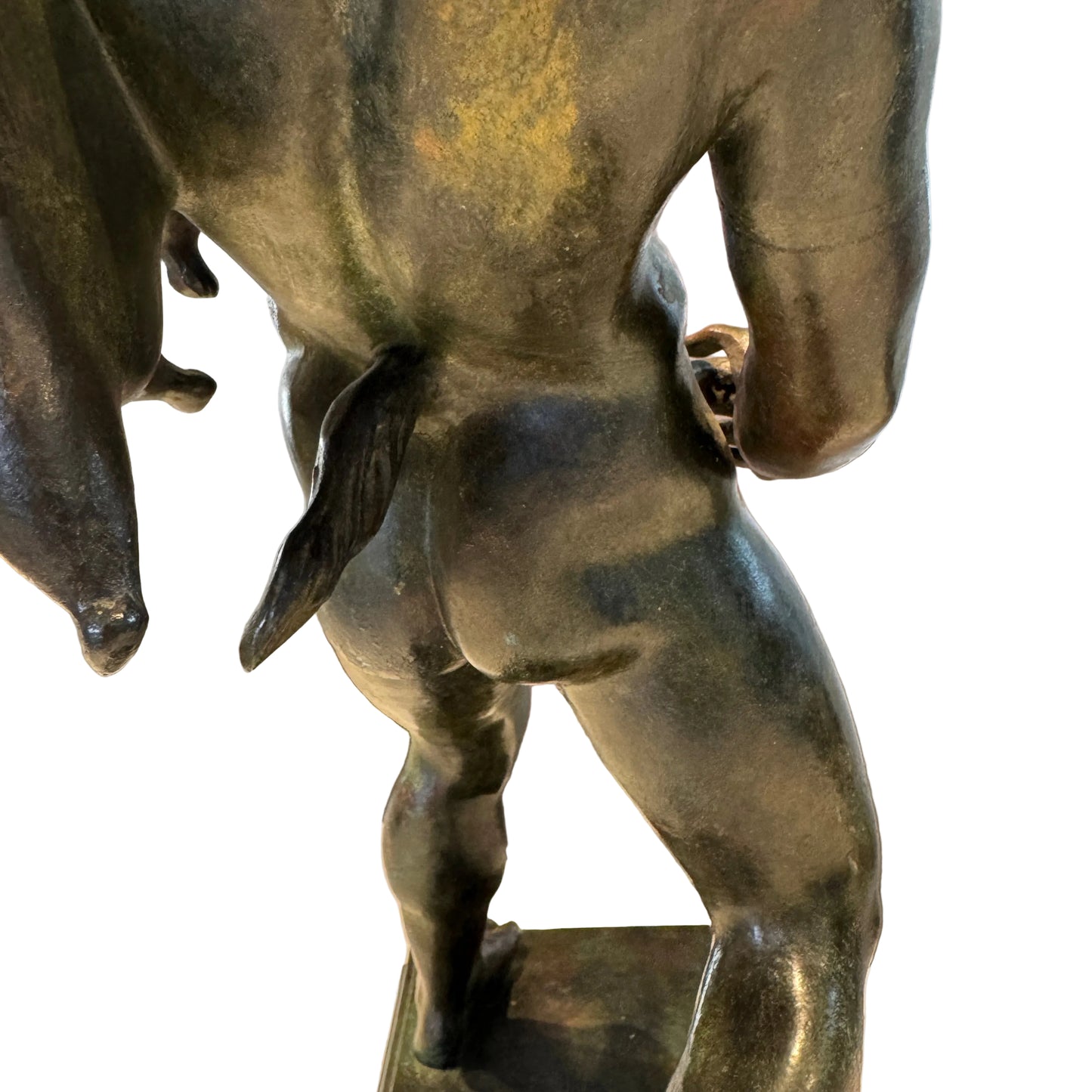 Sculpture en bronze a l’antique XIXeme - « Le faune et l’outre de vin » d’après Sabatino de Angelis (1838-1915)