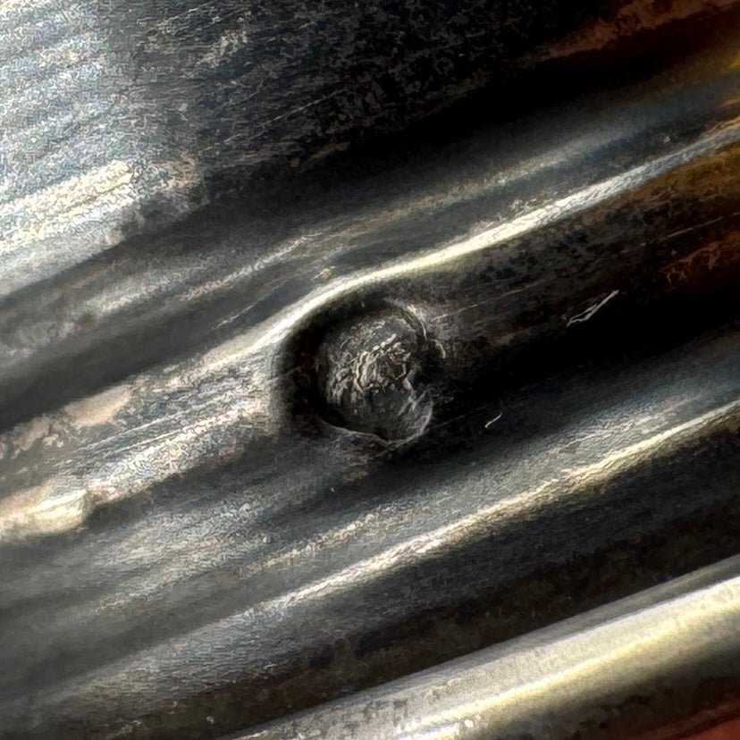 Paire de salières anciennes en cristal et argent