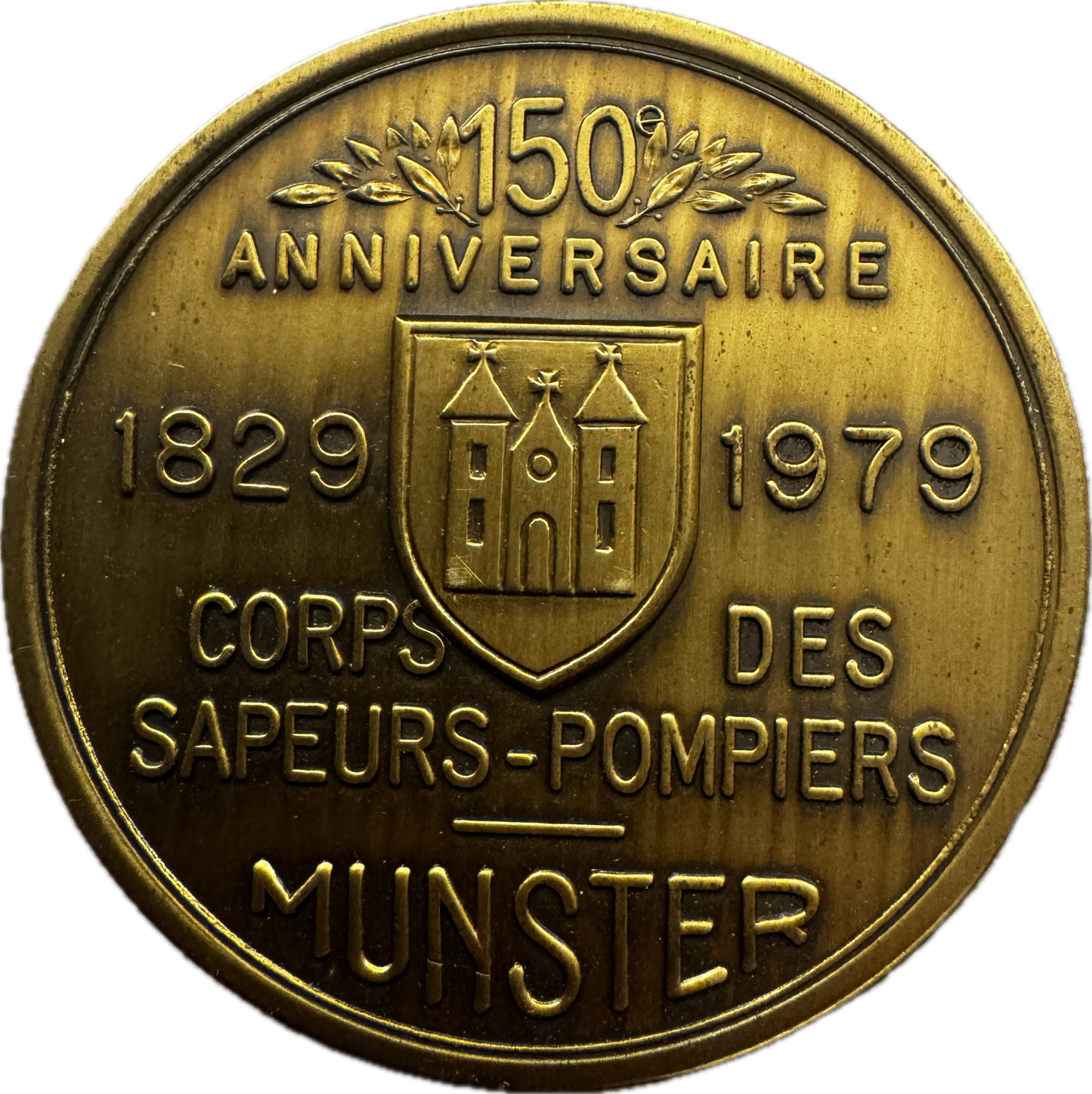 Médaille artistique en bronze « 150e anniversaire - sapeurs pompiers ville de Munster »