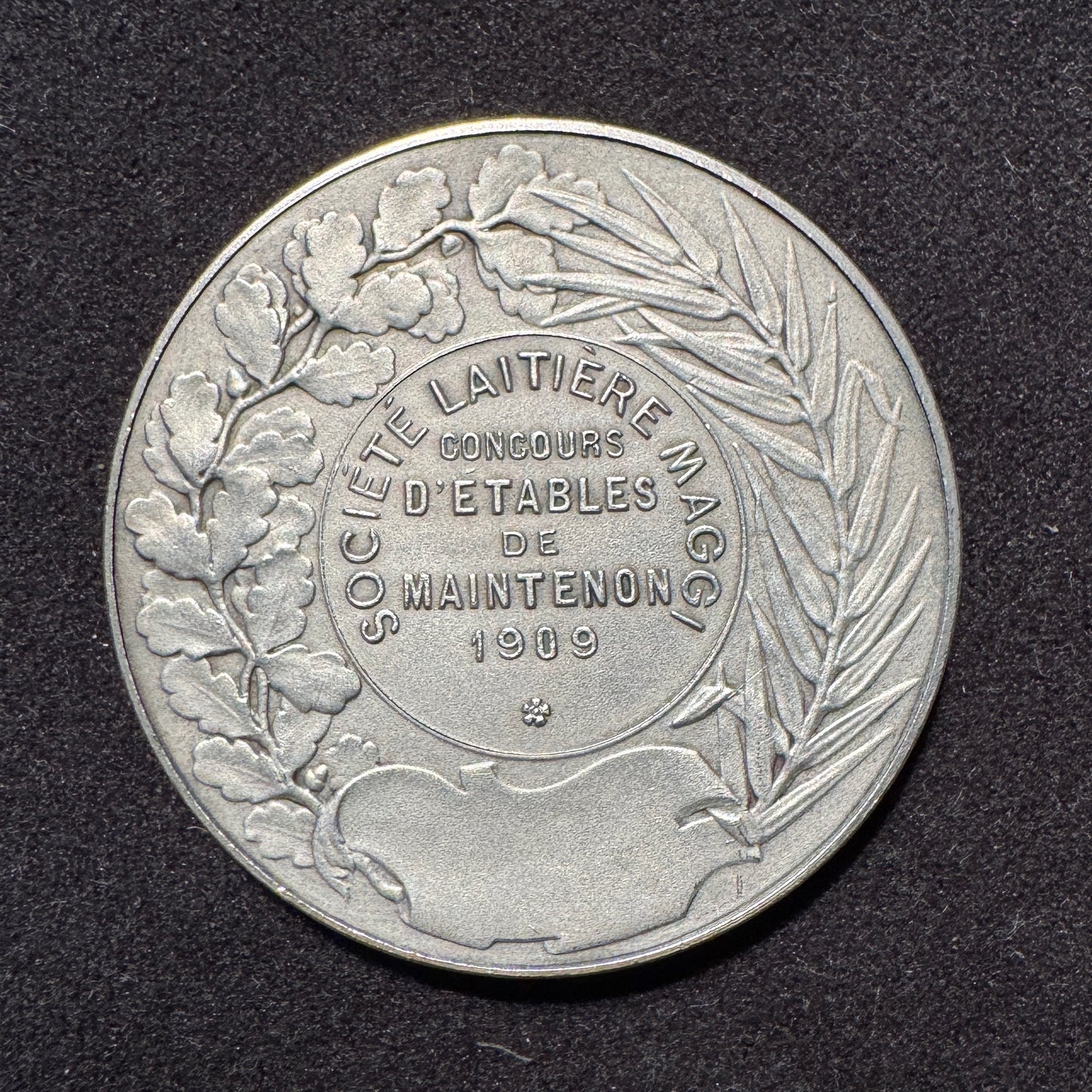 Médaille ancienne « Société Laitière Maggi 1909 » par Massonnet
