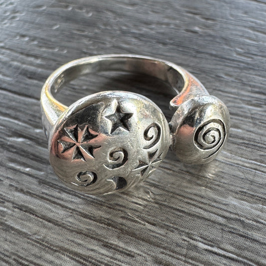 Bague en argent « Lune et etoile »