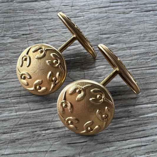 Boutons de manchettes Art Nouveau - plaqué or ORIA