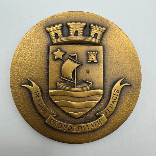 Medaille artistique ancienne en bronze « Ville de Challans »