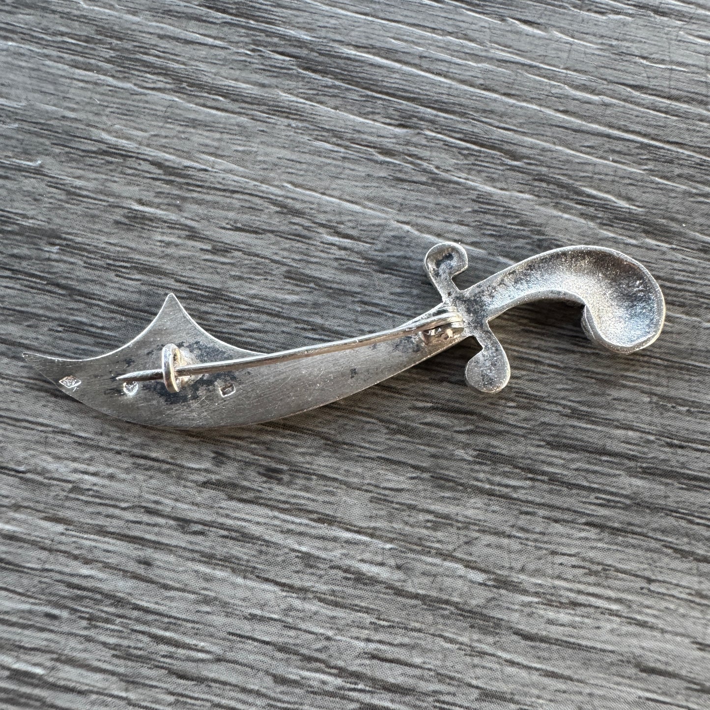 Broche ancienne « sabre scimitar » argent massif