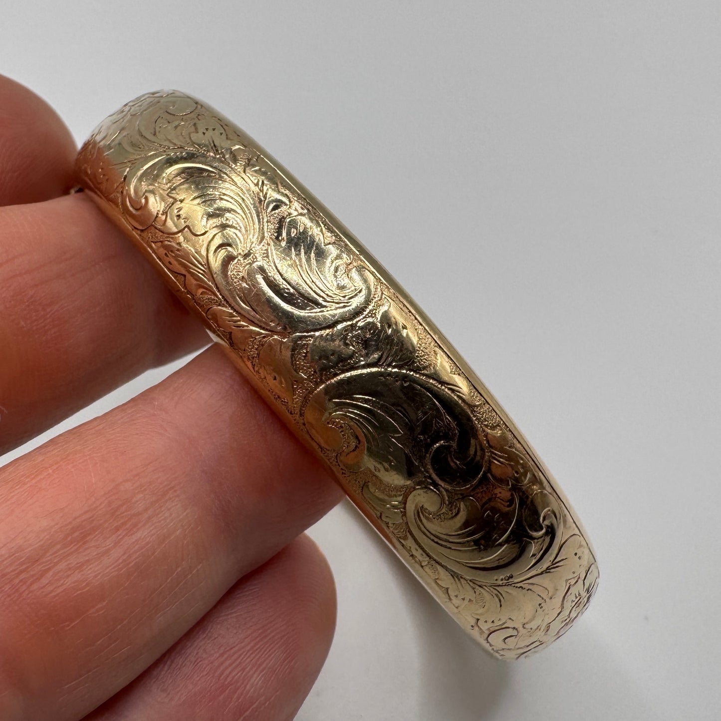 Bracelet ancien plaqué or-bracelet jonc - fermoir cliquet