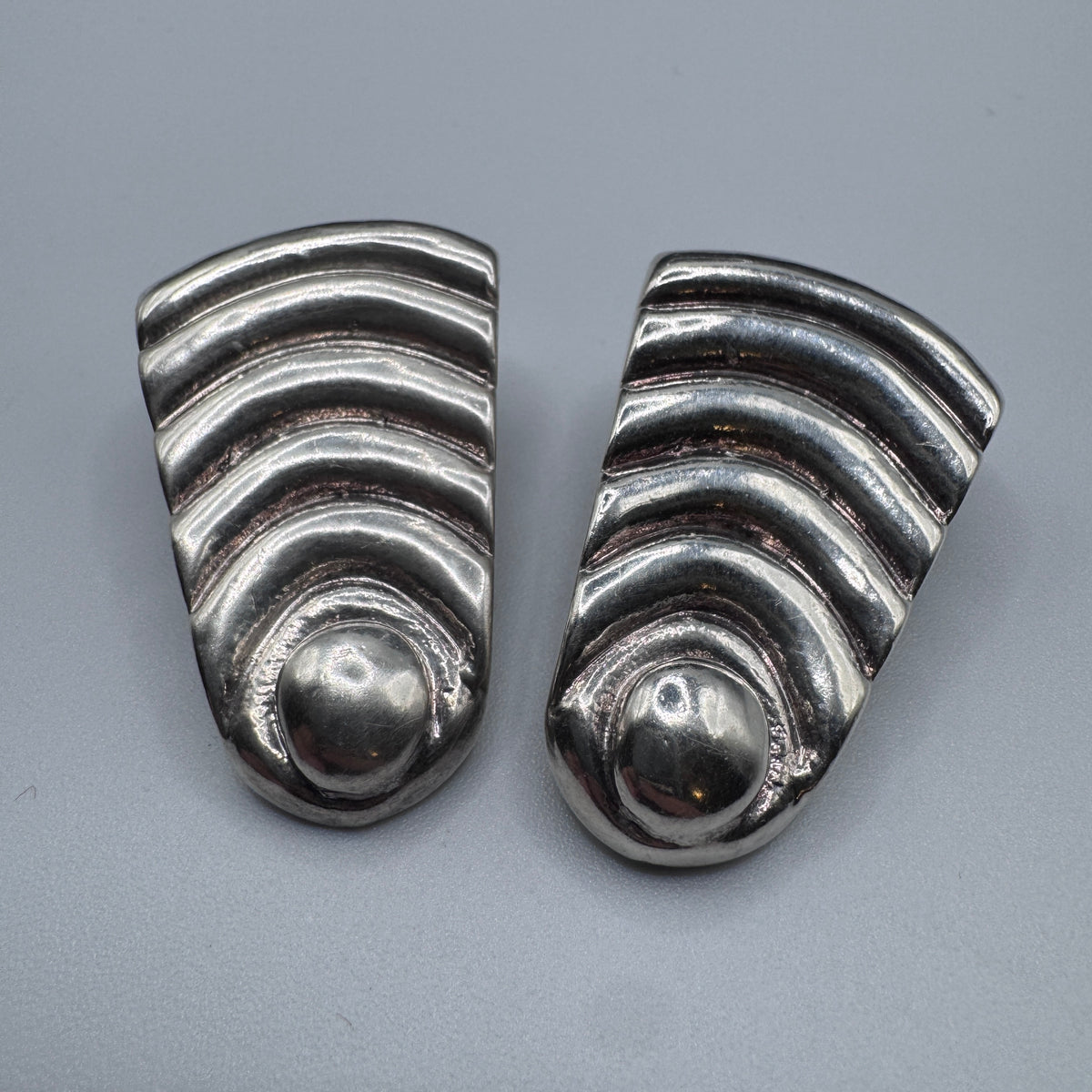 Grands Clips d’oreilles Vintage - métal argenté