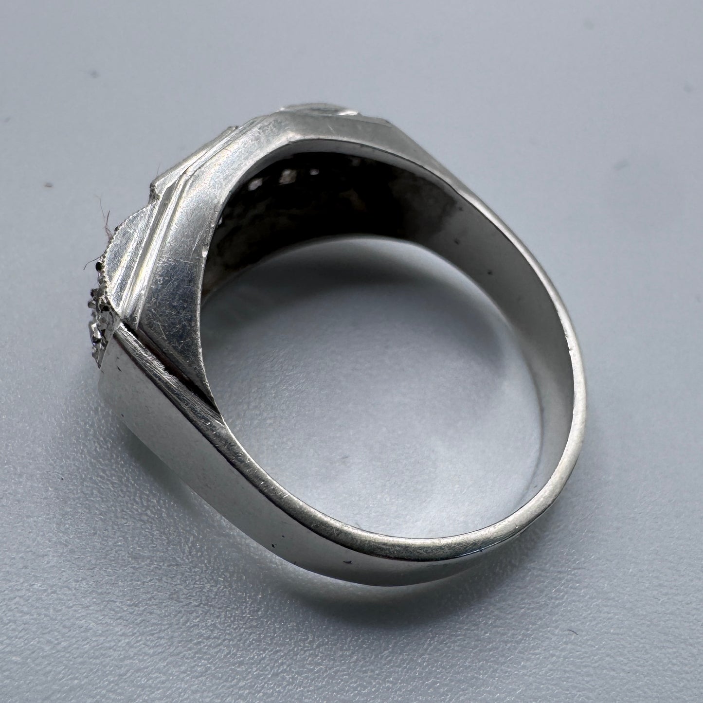Superbe bague ancienne Art Deco argent massif - neuf stock ancien bijoutier