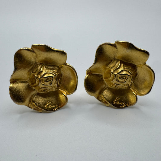 Clips d’oreilles Vintage créateur KENZO - métal doré