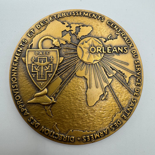 Medaille artistique ancienne en bronze « service de santé de l’armée - Orléans »