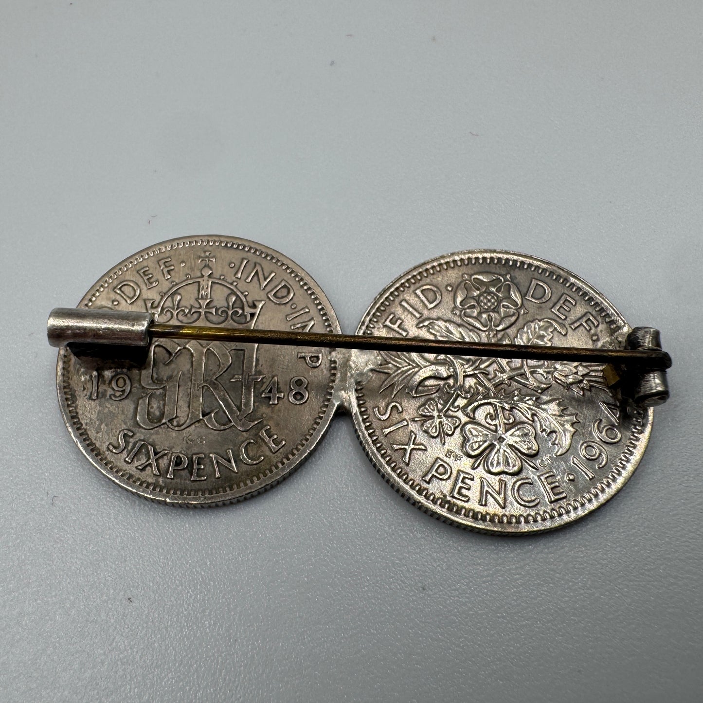 Broche ancienne « reine Élisabeth et roi Georges VI »