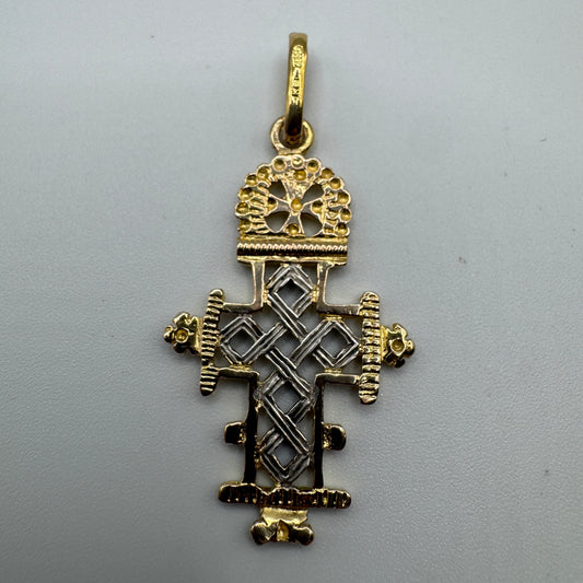 Pendentif croix orthodoxe - argent massif et vermeil