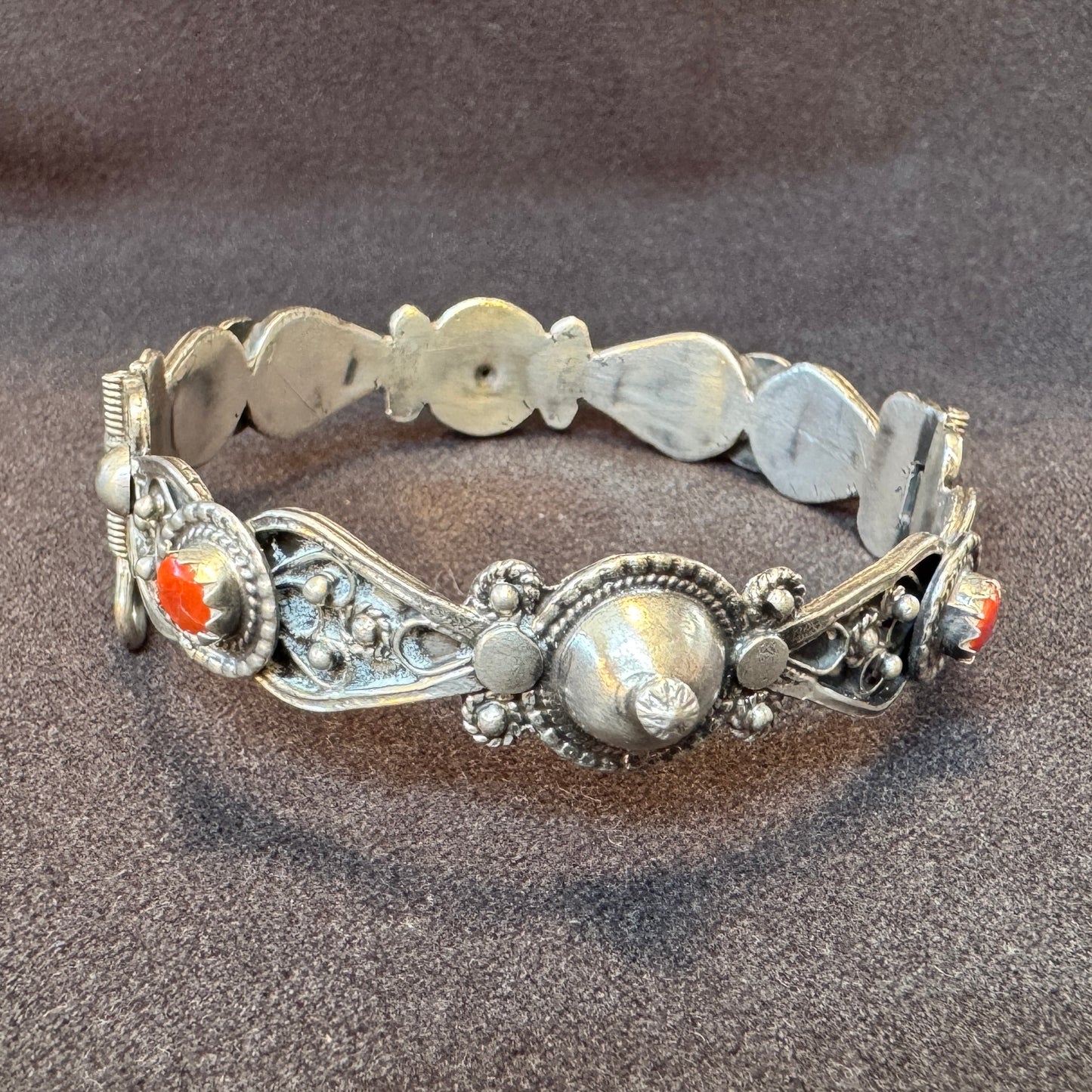 Bracelet ancien berbère - argent et corail