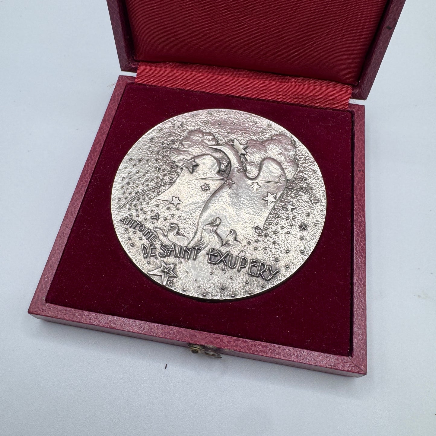 Médaille artistique en bronze argenté « Antoine de Saint Exupery »