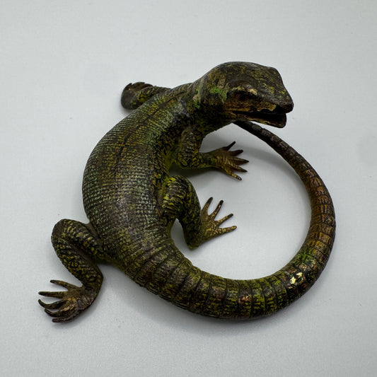 Superbe Bronze de Vienne polychrome ancien - « lézard »