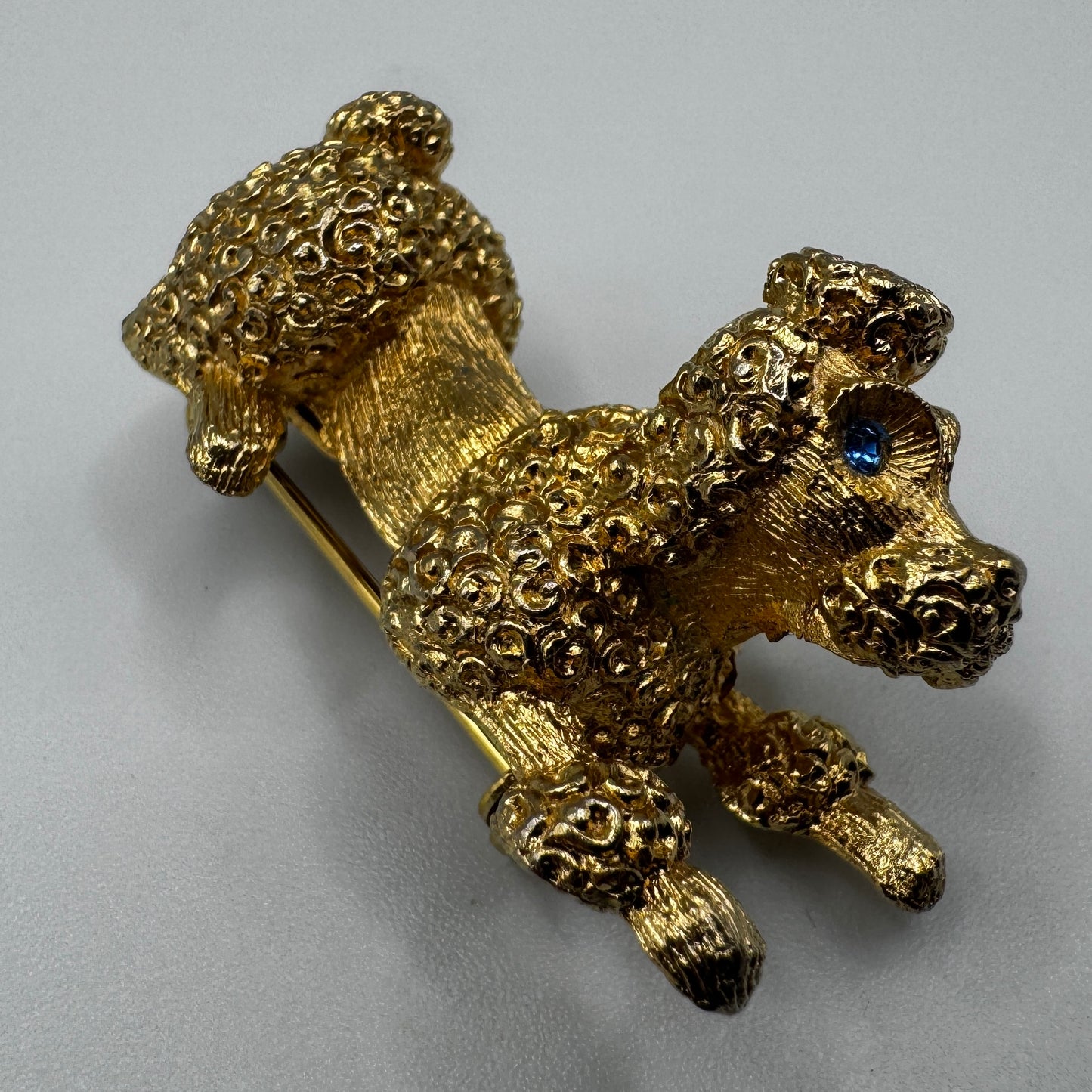 Broche créateur Vintage « caniche » - métal doré