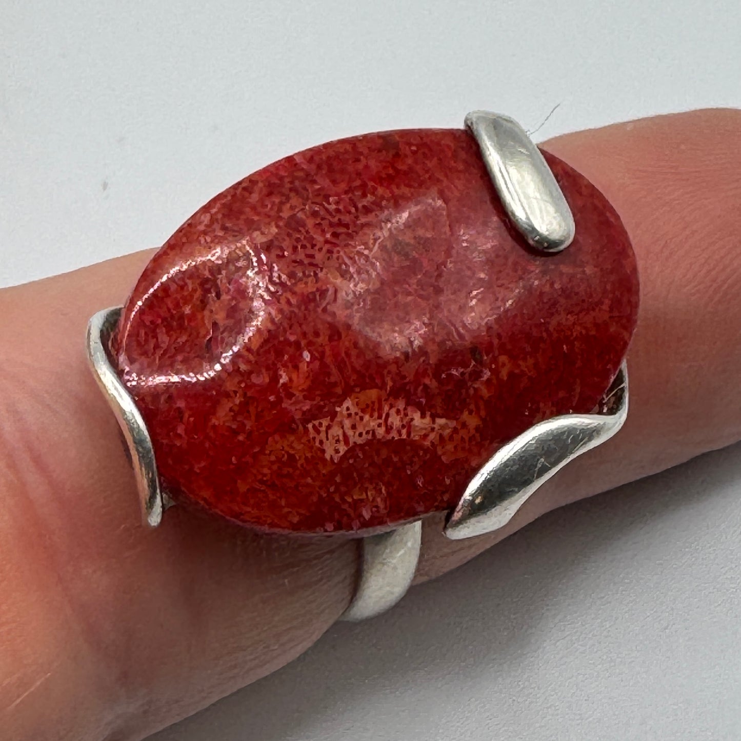 Grosse Bague en argent et pierre naturelle
