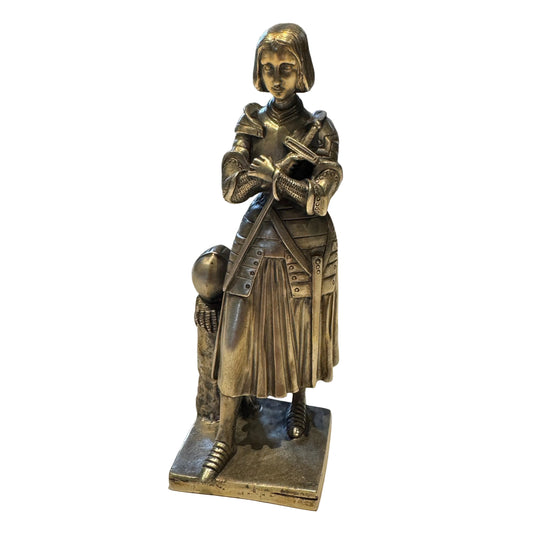 Sculpture en bronze argenté « Jeanne d’arc »
