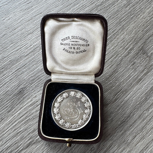 Medaille de mariage ancienne XIXe - argent massif