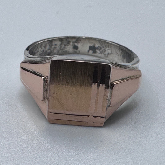 Superbe chevalière ancienne - argent et or
