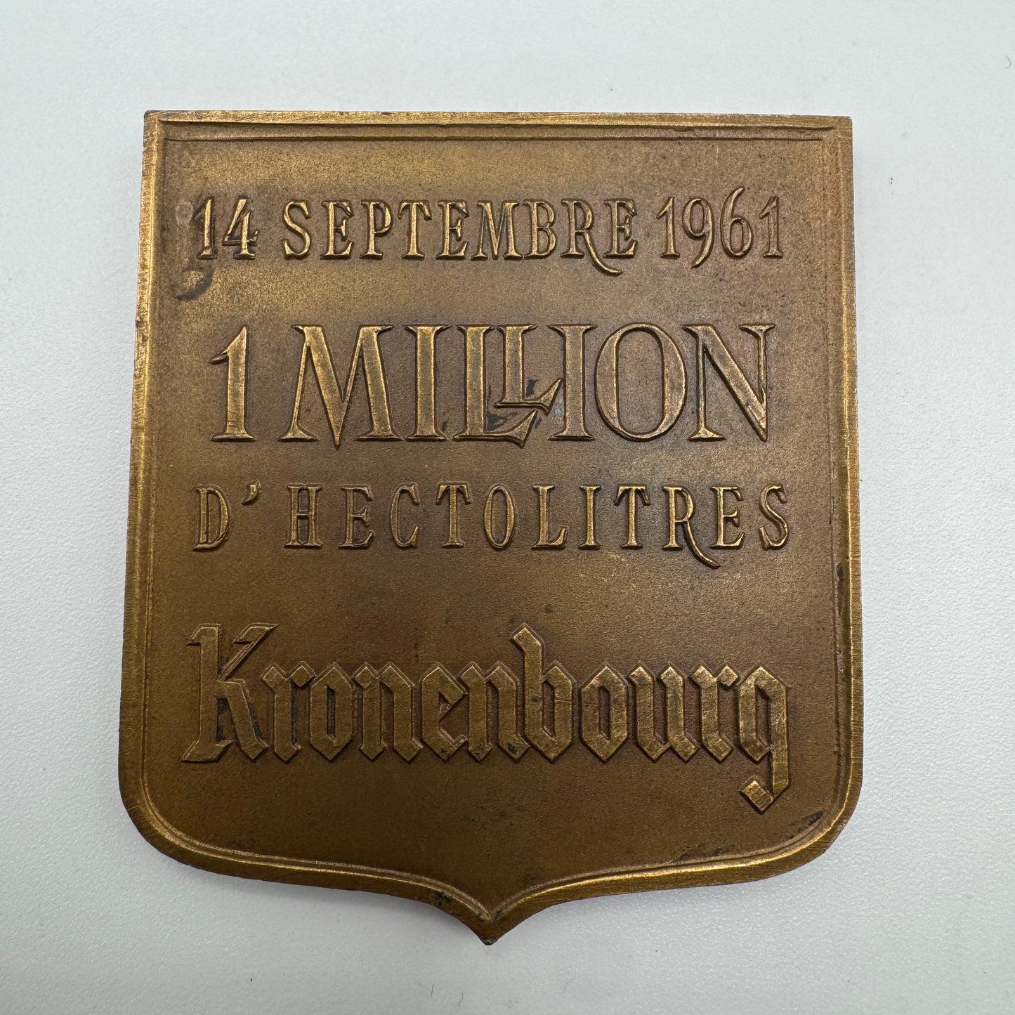 Medaille artistique ancienne en bronze « brasseur Kronenbourg »