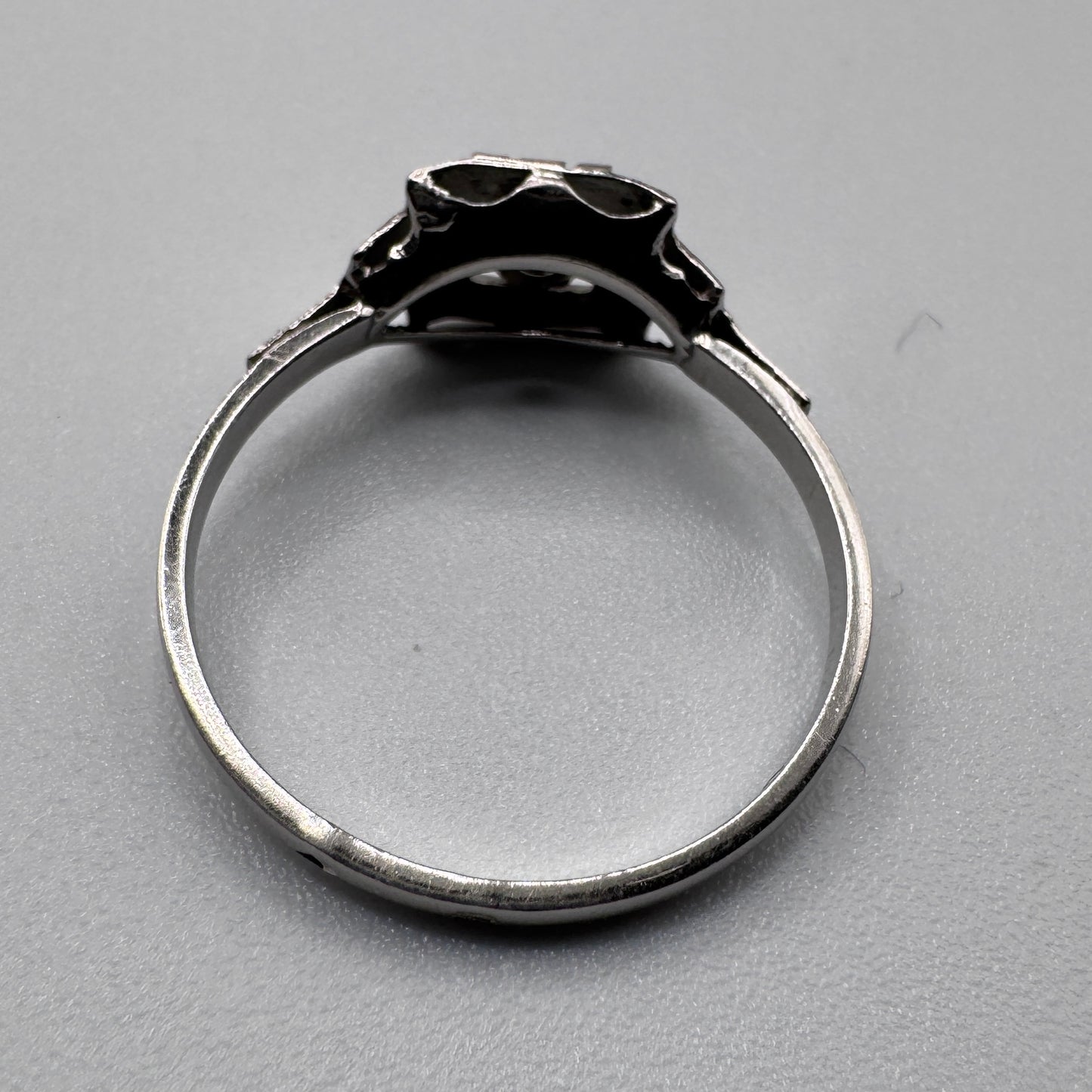 bague ancienne Art Deco en argent et vermeil - neuf stock ancien bijoutier
