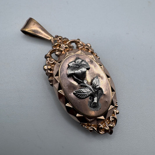 Pendentif ancien porte photo en plaqué or