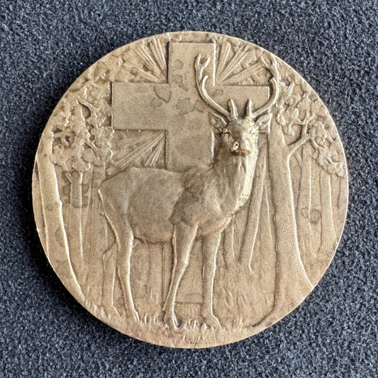 Medaille ancienne en bronze « Société canine de Saint Hubert »