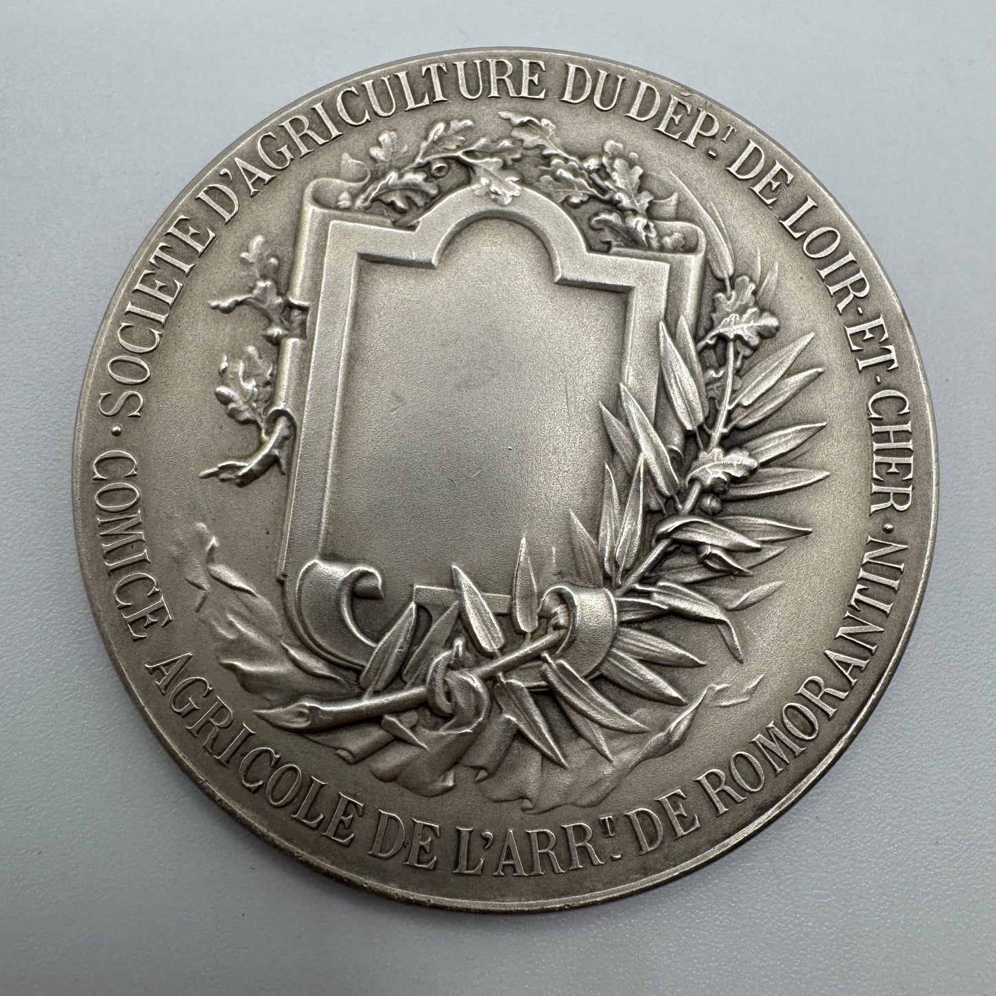 Médaille ancienne bronze argenté « comice agricole de Romorantin » - signée Rivet