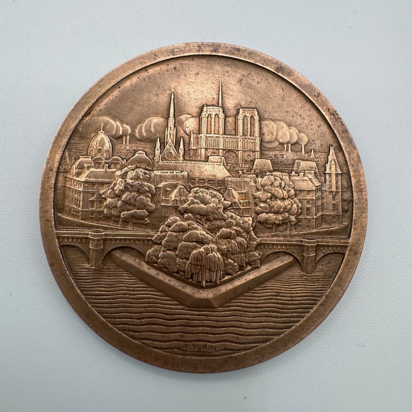 Médaille ancienne en bronze « Ville de Paris - Notre Dame »