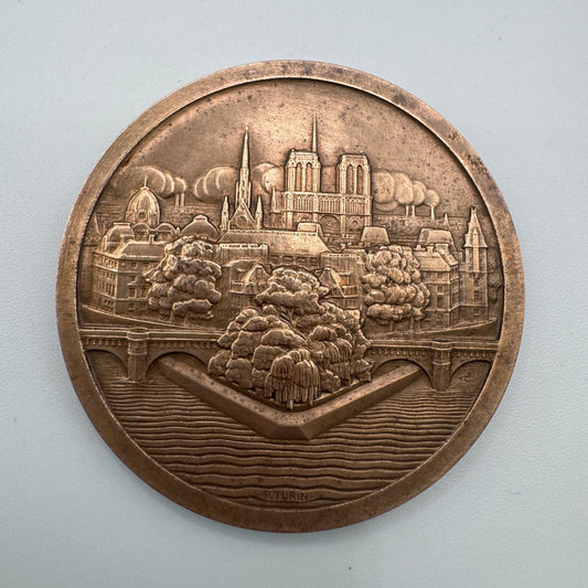 Médaille ancienne en bronze « Ville de Paris - Notre Dame »