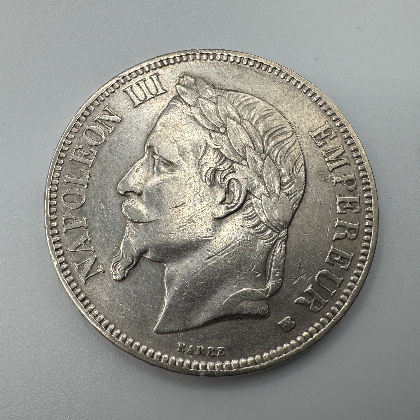 Monnaie ancienne en argent - écu de 5 francs Napoléon III 1868 BB