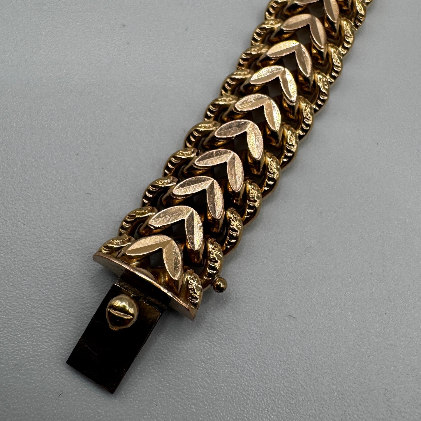 Bracelet ancien maille américaine - plaqué or