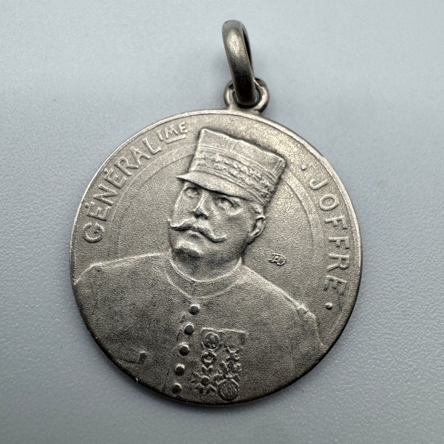 Médaille ancienne « général Joffre - gloire aux alliés campagne 1914 » argent massif