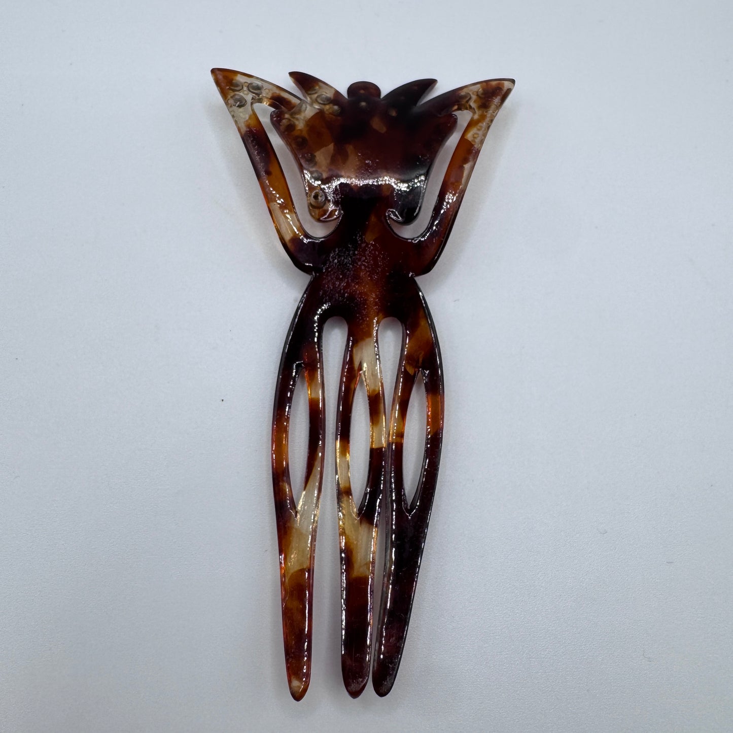 Petit Peigne à cheveux art deco - celluloïd et strass