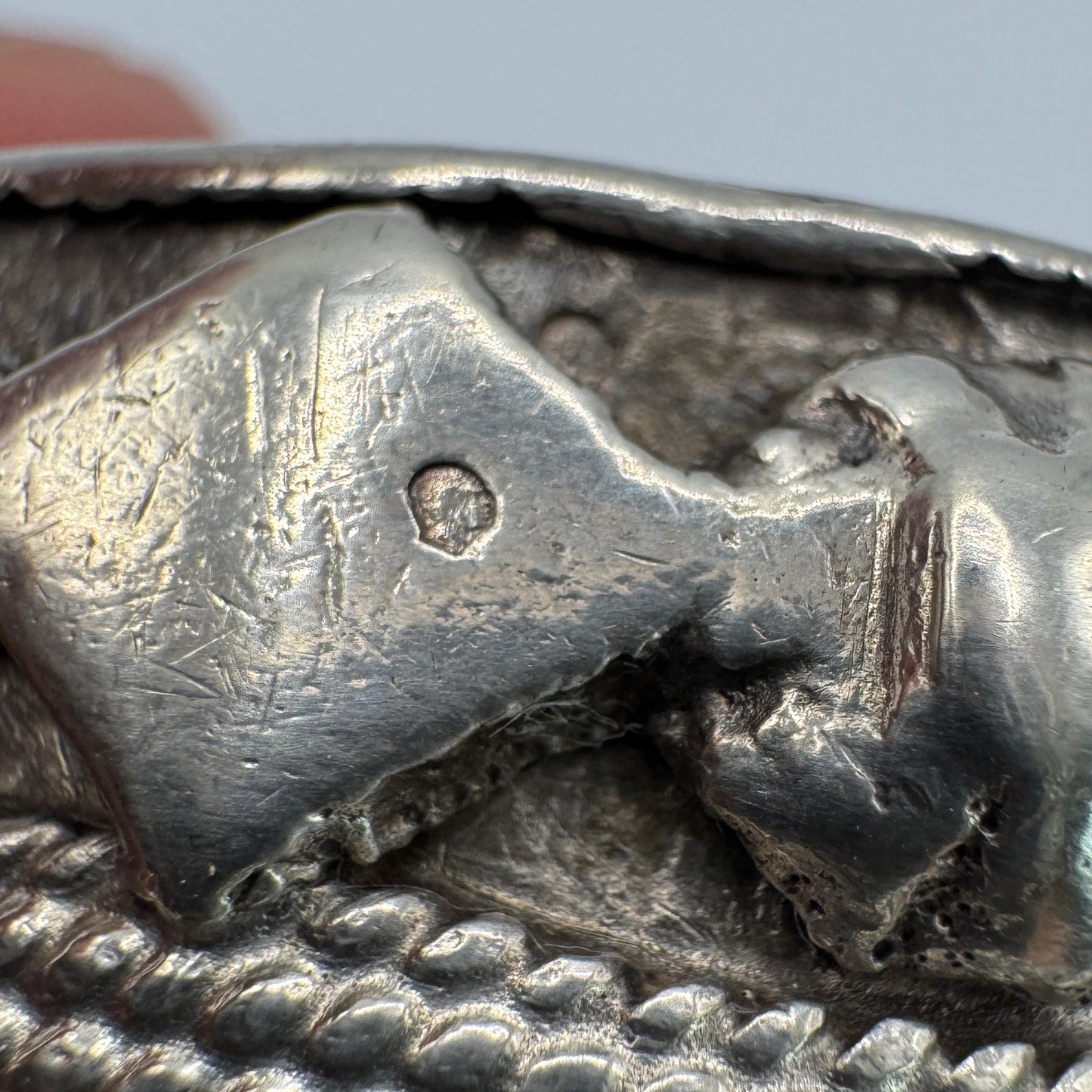 Gros Bracelet ancien en argent - ethnique