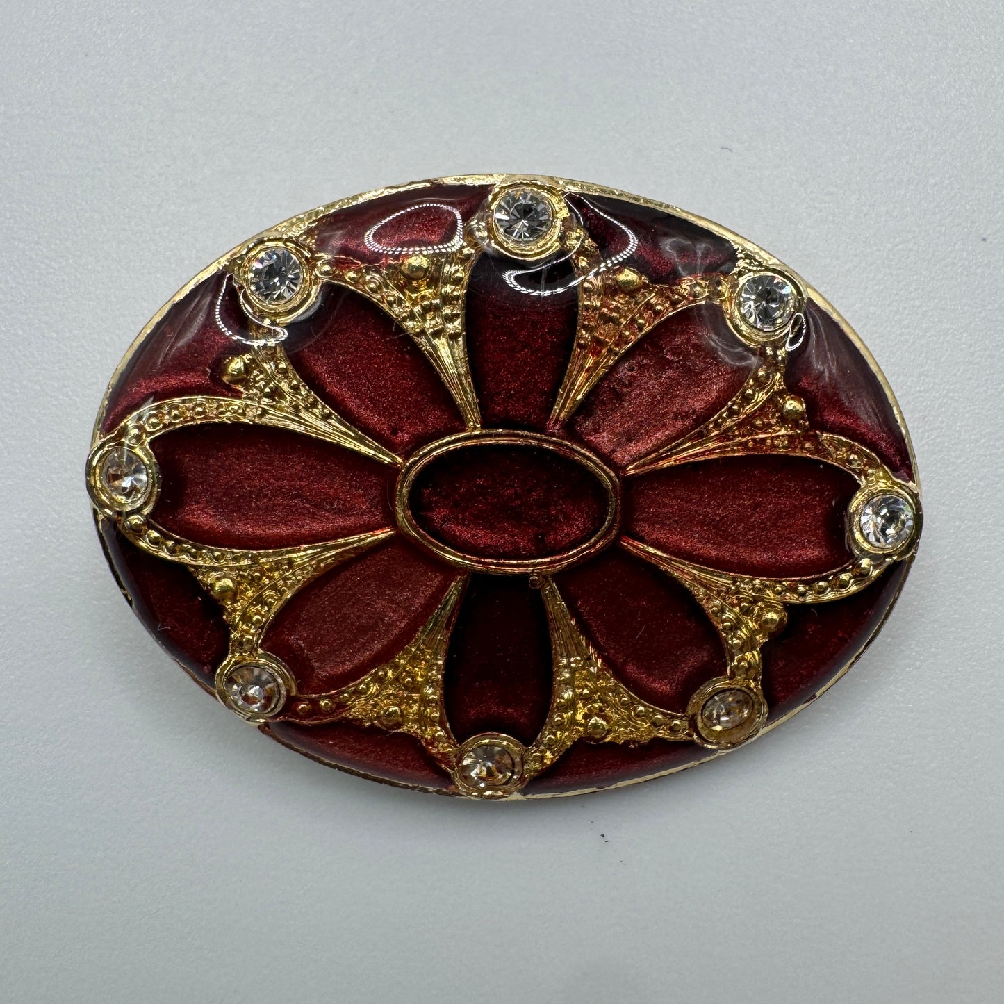 Broche vintage en laiton émaillé - dans le goût de Catherine Popesco