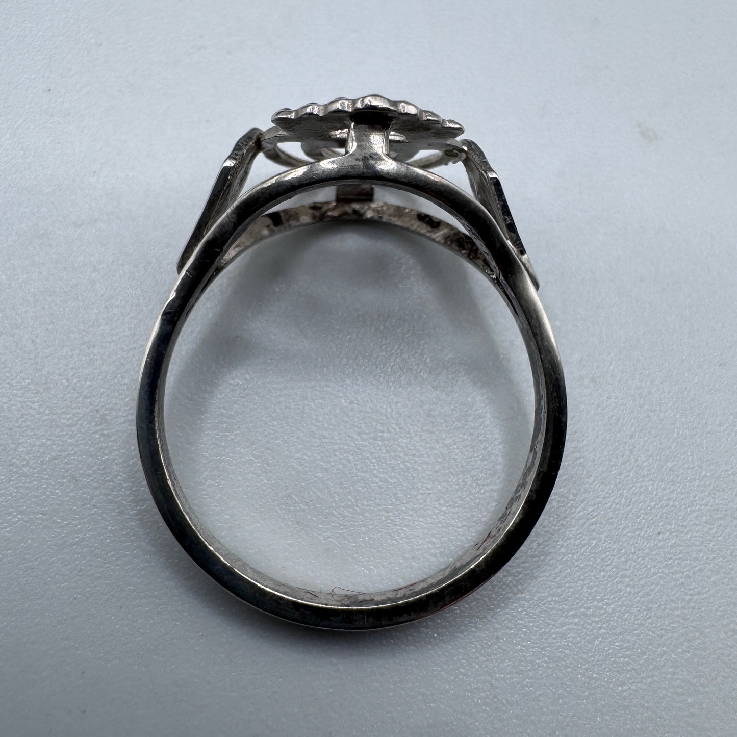 Superbe bague ancienne « cœur vendéen » argent massif - neuf stock ancien bijoutier