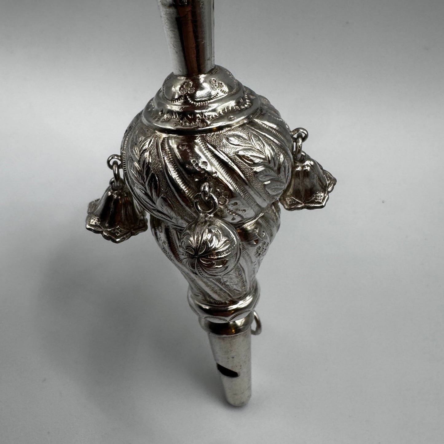 Rare Hochet sifflet ancien en Argent - époque 1900