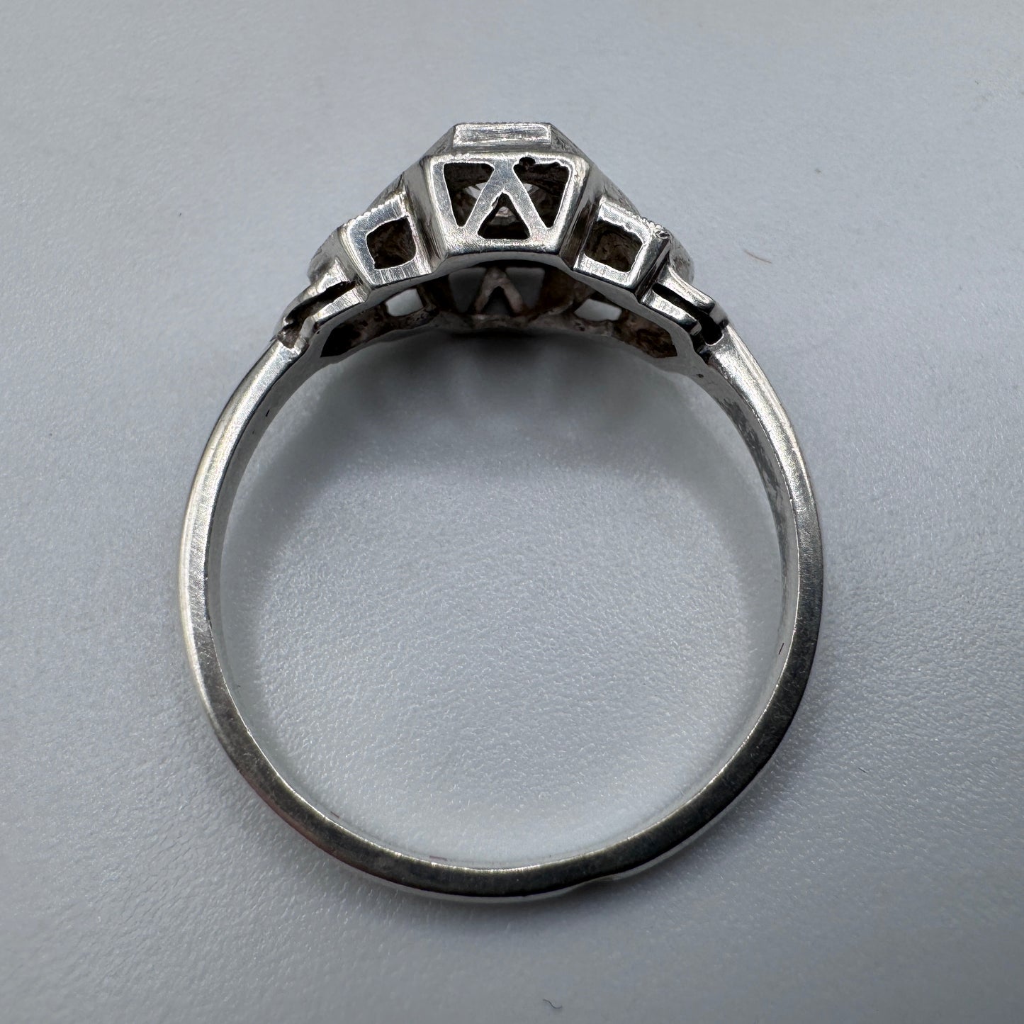 Superbe bague ancienne Art Deco argent massif - neuf stock ancien bijoutier