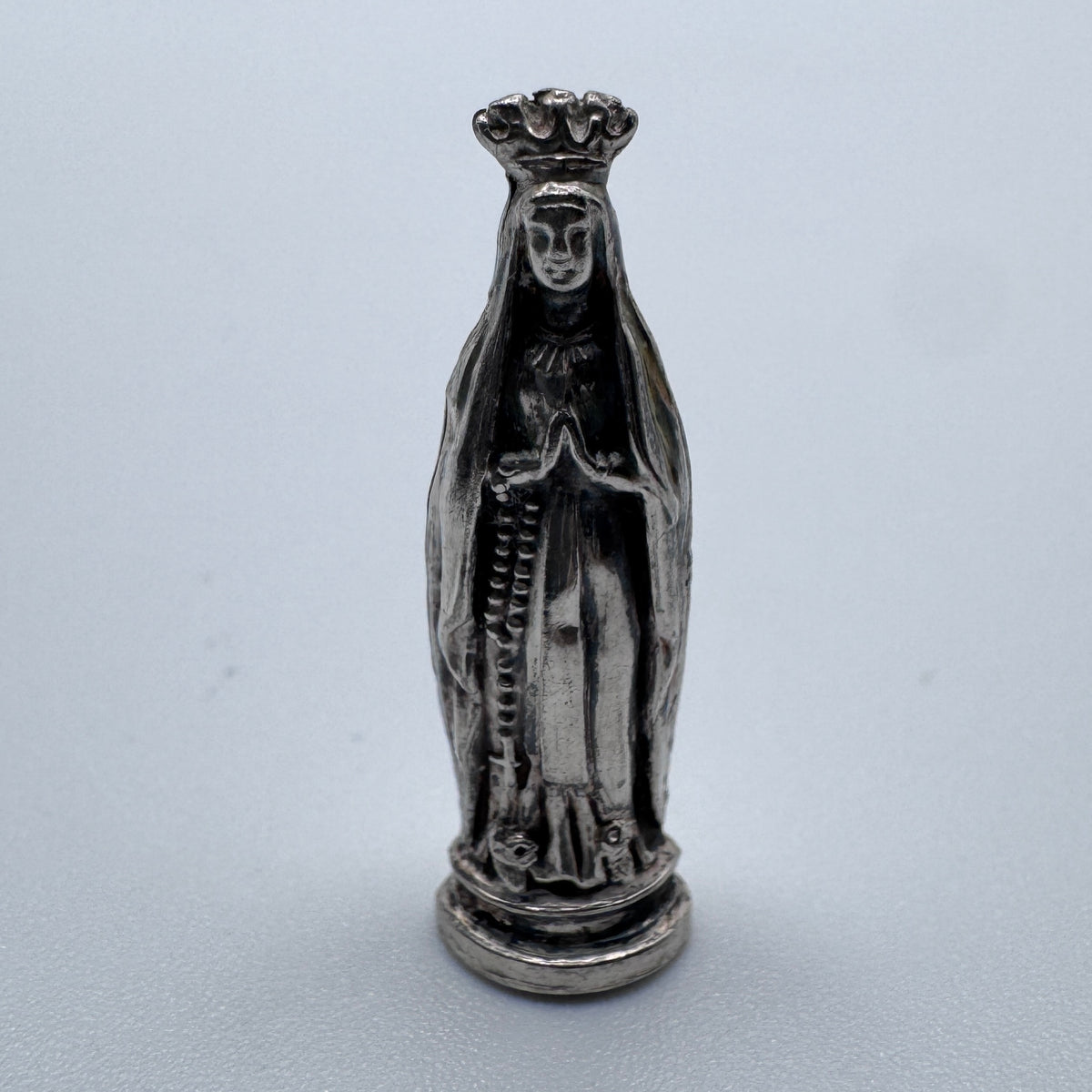 Objet ancien dévotion de voyage en argent - Sainte Vierge