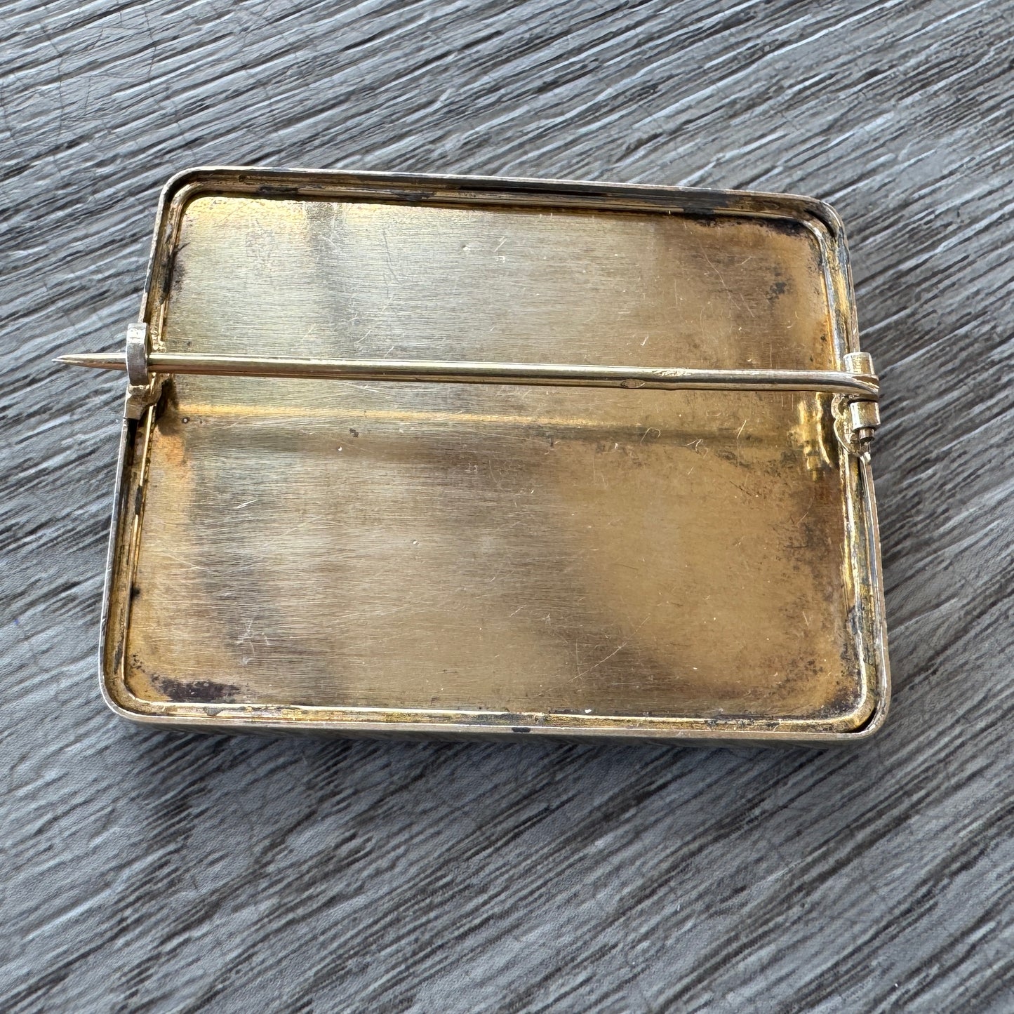 Broche ancienne argent vermeil et émaux  « Souvenir du lac Leman »