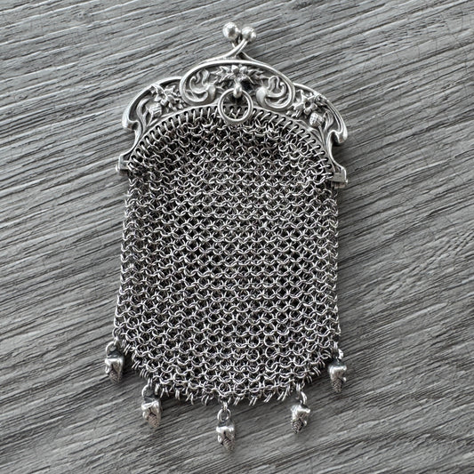Bourse porte Louis Ancienne Art Nouveau en argent