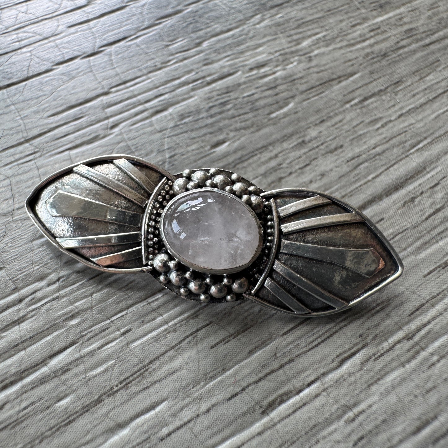 Broche ancienne argent massif et pierre