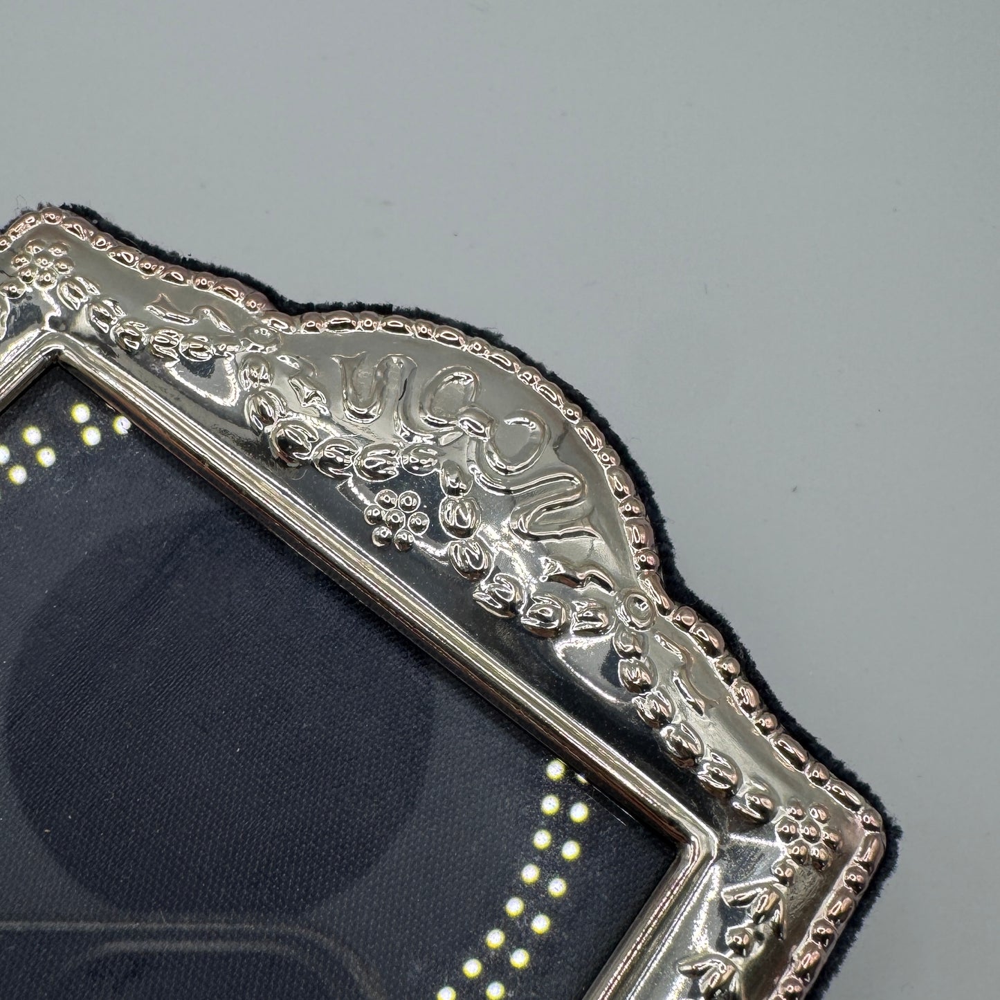 Superbe Cadre anglais - velours et argent massif