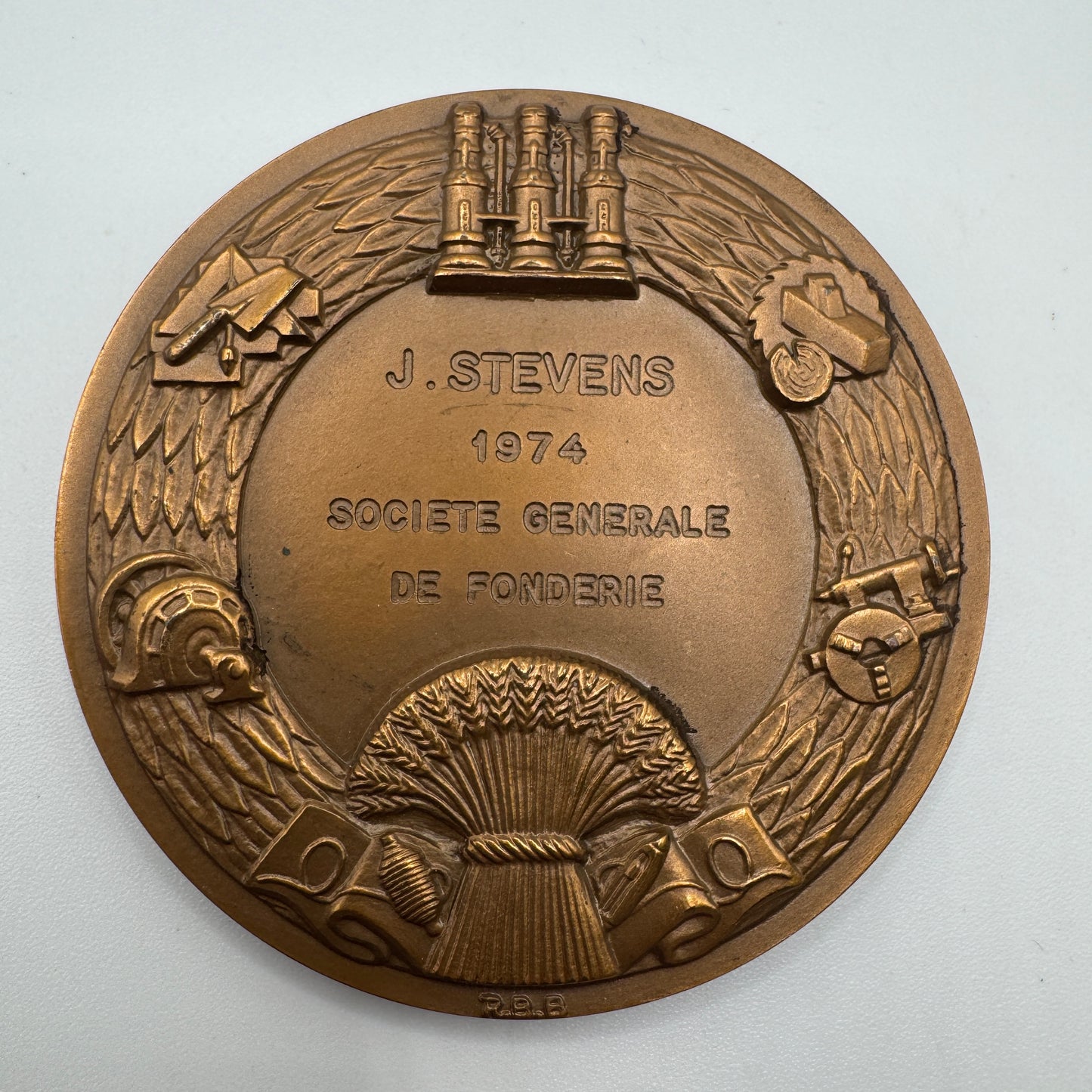 Medaille artistique ancienne en bronze « société industrie de L’ Aisne »
