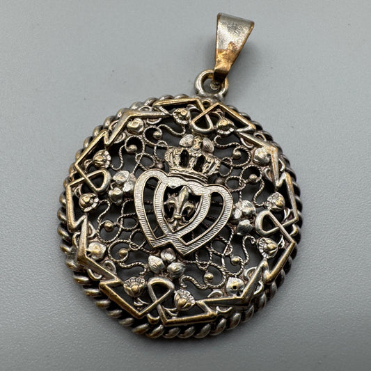 Pendentif ancien « souvenir de Vendée » - Métal argenté