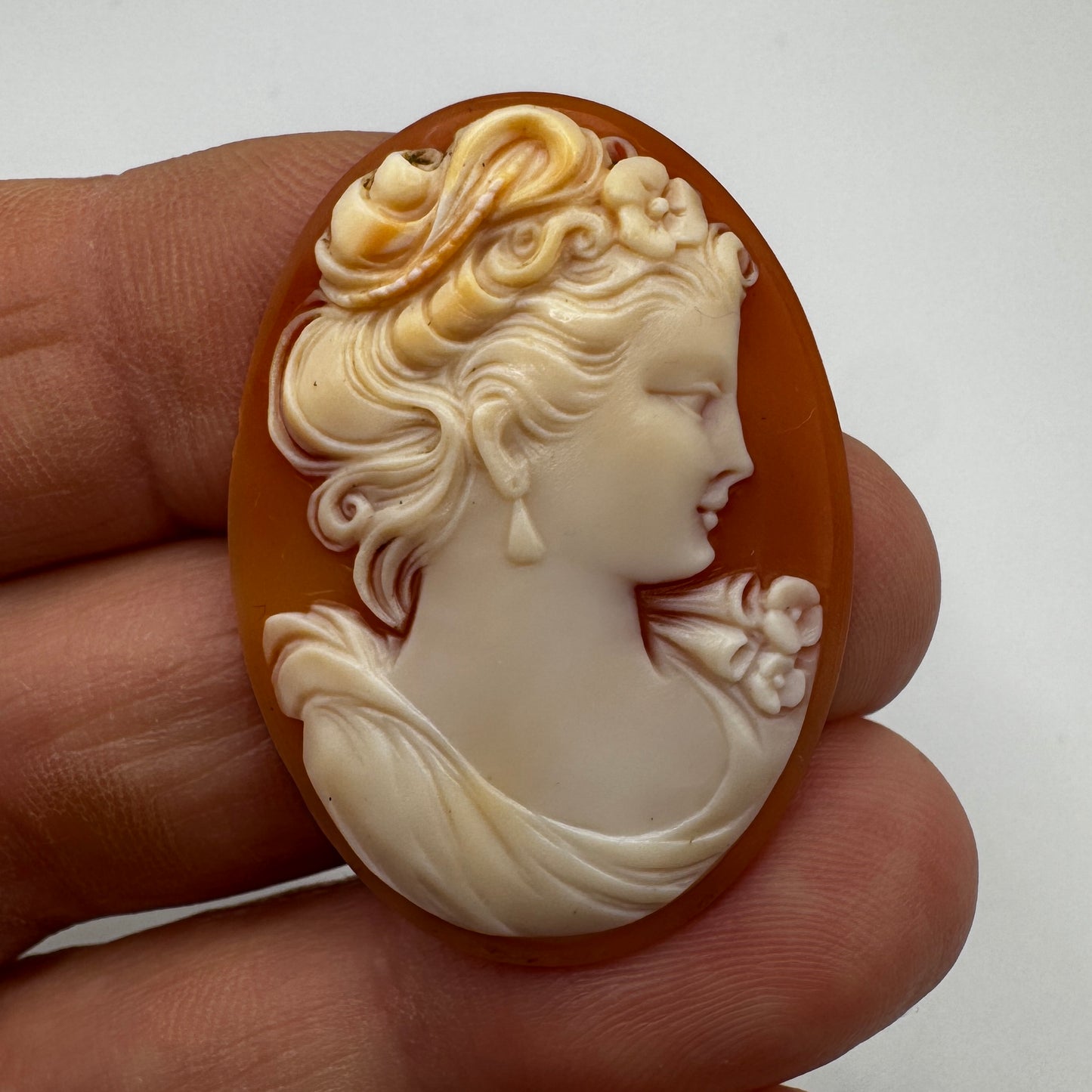 Superbe Camée ancien - coquillage sculpté